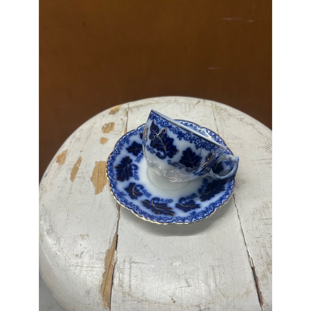 Johnson Brothers Normandy Flow Blue Cup and Saucer Set  (484 485 487)